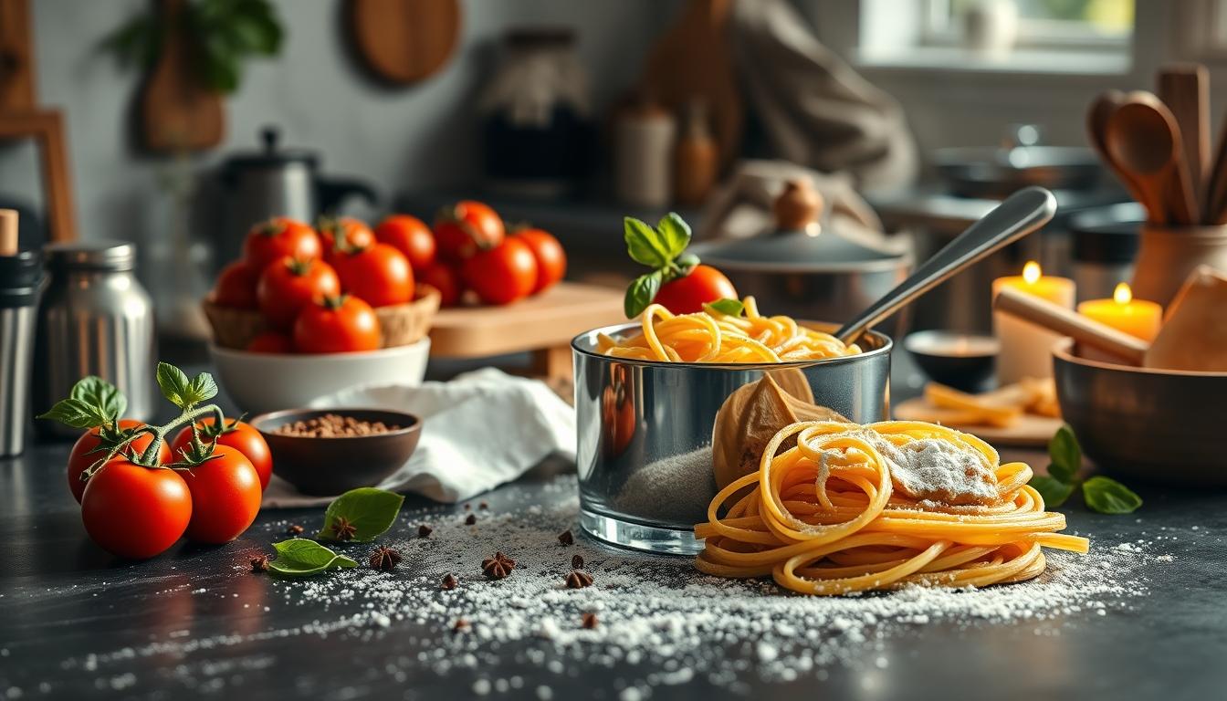 Seasonal meal prepared in a home kitchen